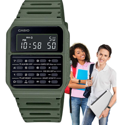 Relógio Casio Unissex Calculadora Digital Verde Ca-53wf-3bdf