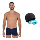 Short Malla Natacion Hombre + Antiparra + Gorra Resistente 