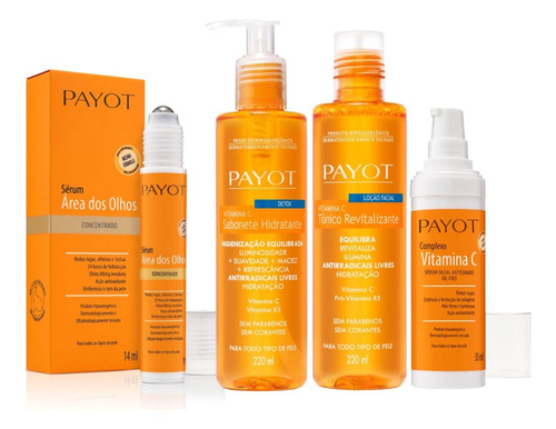 Kit Vitamina C Payot - Sabonete +tonico+serum+area Dos Olhos