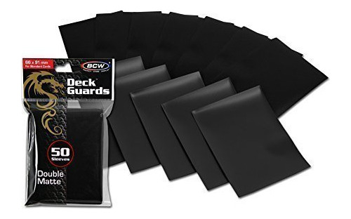 Bcw Black Double Matte Deck Guard Card Sleeves -100 Ct
