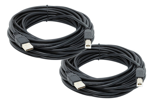 2 X Cabos Usb Impressora 5 Metros A M X B M Versão 2.0