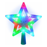 Estrella Punta De Árbol Navideño Multicolor 15 Focos Led