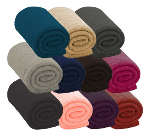 Manta Microfibra Lisa Casal Cobertor Soft Macia 1,80 X 2,00m