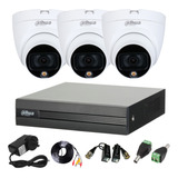 Kit Seguridad Dvr 4ch+ 3 Cámaras Full Color C/ Micrófono