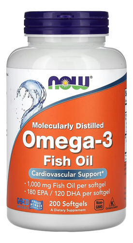 Fish Oil Omega 3 Now 200 Cáps