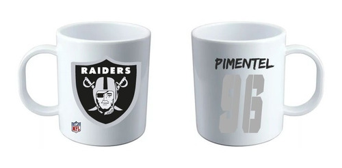 Taza Blanca De Raiders Personalizada Nfl