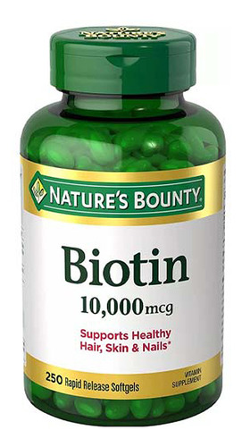 Biotina 10000mcg 250 Softgels Nature's Bounty®
