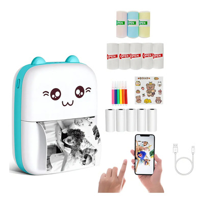 Mini Impresora Wohingo Bluetooth iOS Android, Papel 57mm, Azul | MercadoLibre