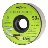 Cable Led De Bajo Voltaje 18awg De 50 Pies, 2 Conductores, .