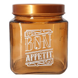 Pote Porta Mantimento Vidro Com Tampa Bon Appetit Bronze 1 L