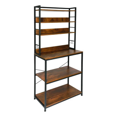 Portga muebles de cocina y lavandería de 6 niveles de madera y acero, Fácil de montar, Ahorra espacio, estantería Multiusos Hasta 180kg Dimensiones 173cm*80cm*40cm para salones, lavadero y cocinas | Envío gratis