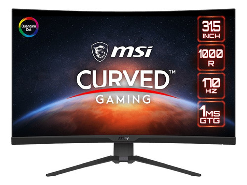 Monitor Gamer 32  Msi  Mag 325cqrf Qd Hd Color Negro