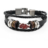 Pulsera  Akatsuki Naruto Itachi  - Cuero Sintético.