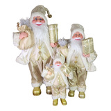 Kit 3 Papai Noel Pequeno Médio E Grande Decoração Natalina Cor Família4
