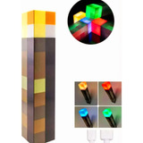 Luminária Minecraft Tocha Led Brownstone Usb Recarregável