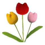 3pzs Tulipanes Tejidos Flores Crochet Flores Tejidas Eternas