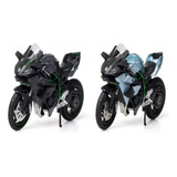 For Kawasaki Ninja H2r Miniatura Metal Moto Con Luz Y