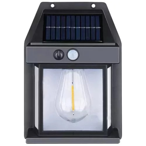 Lámpara Solar De Pared Aplique Con Sensor Movimiento Calido