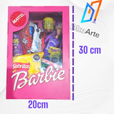 Caja Regalo Barbie Cajita Sorpresa Decorada Mdf 3mm 6pzs