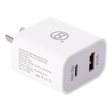 Cargador Ditron Celular Telefono Smartphone Usb + Usb C 30 W Color Blanco