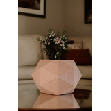 Vaso De Planta Polietileno Decorativo Esfera Diamante 3d G Cor Rose