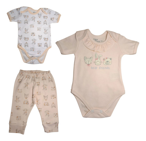 Set De 3pz Para Niña Colate Best Friends Salmon