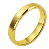 Aliança 4mm Ouro Chanfrada Casamento Banho 18k