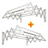 2 Tenders De Pared Ropa Extensible Reforzado 60cm 10varillas