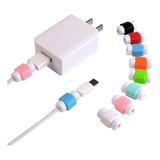 100 Pz Protector Cable Colores Datos Usb Para iPhone Android