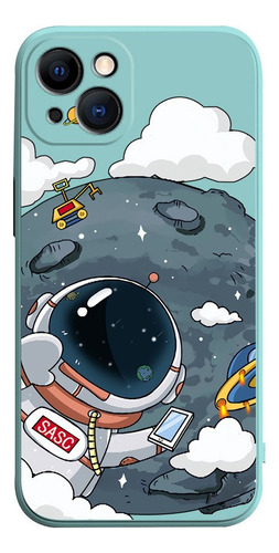 Funda De Astronauta De Luna Verde For iPhone 14 13 12 11