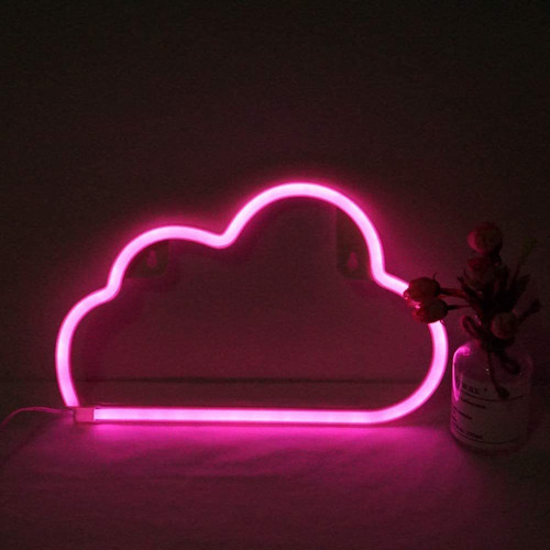 Luz De Neon En La Nube, Bonita Señal De Nube De Neon, Bat