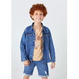 Camisa Jeans Infantil Manga Longa Hering Kids