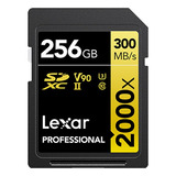 Tarjeta Sd Lexar 2000 X 256 G Sdxc U3 8k V90 Con Velocidad D