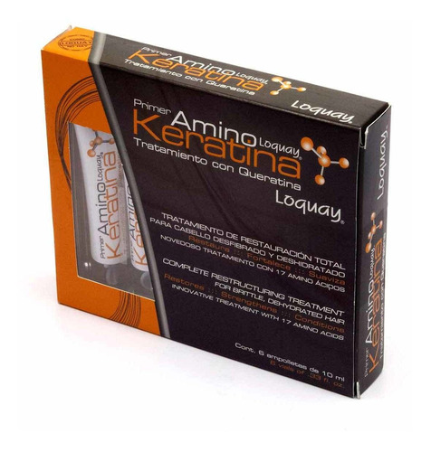 Tratamiento Capilar Loquay Restauración Primer Amino Keratina 6 Ampolletas De 10ml