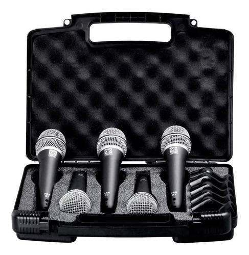 Kit 3 Microfone Superlux Pra D5 Profissional 5 Peças C/ Case