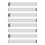 Caderno Música Estudo Partituras Pautado 200flhs Tamanho A5