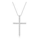 Colar Crucifixo Corrente Feminino Prata 925 Cravejado Cruz