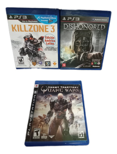 Dishonored Pack + Killzone 3 + Quake Wars Ps3 Fisicos 