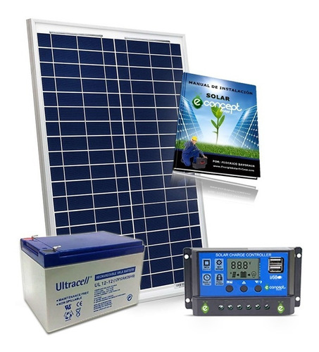 Panel 20 Watt Regulador 10 A Bateria 12 Amper Kit Solar Casa