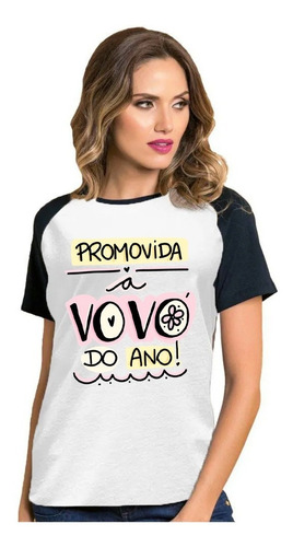 Camiseta Promovida A Vovó Do Ano Avó Camisa Feminina