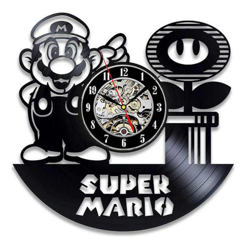 Super Mario Bros, Game, Nintendo, Relógio De Disco De Vinil 