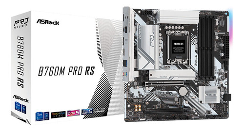 Placa Madre Asrock B760m Pro Rs Intel Lga 1700 Matx 4xdd5, Color Negro