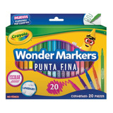 Plumones Crayola Wonder Markers Punta Fina X 20 Piezas