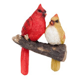 Figura De Pájaros Cardenales Para Árbol, Figura De Jardín 