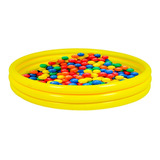 Piscina Inflable 3 Aros + 100 Pelotas Plasticas 122x 25cm 