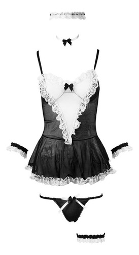 Conjunto De Lenceria Kawaii Tierno Disfraz Lolita + Panties