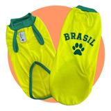 Roupa Pet Brasil Copa Do Mundo Cachorro Tam Gg + Brinde