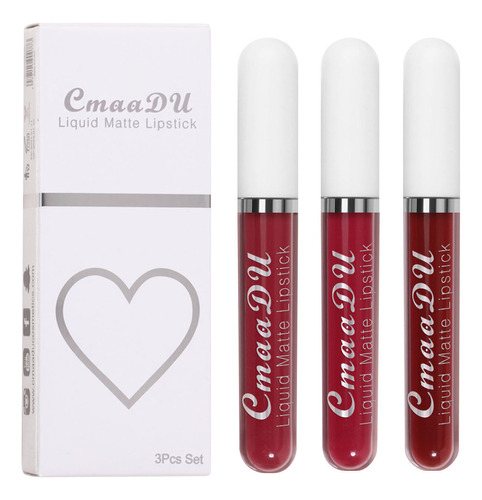 Caja De Esmalte Labial Mate Duradero: Brillo Labial Antiadhe