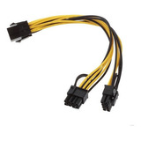 Cabo 6 Pin Femea Placa De Video Pci-e Pci-express 2x8 (6+2) 12v