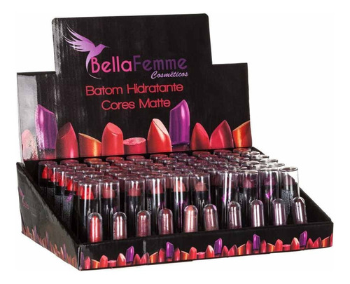 24 Batom Hidratante Matte Nude Bella Femme Atacado Revenda